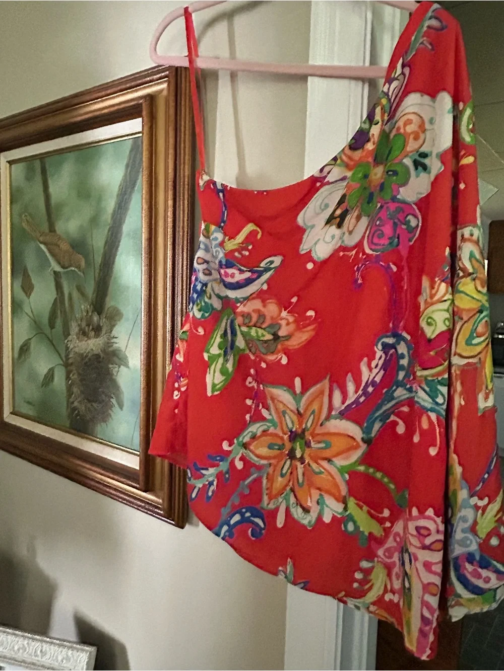 Ralph Lauren  One-Shoulder Floral Print Top